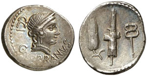 C. Norbanus.  Denar, 83 v. Chr. Venuskopf / ... 