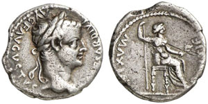 Tiberius, 14 - 37.  Ein weiteres, ähnliches ... 