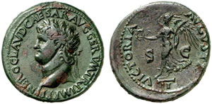 Nero, 54 - 68.  Dupondius. Rev. Schreitende ... 