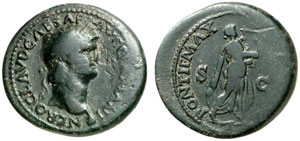 Nero, 54 - 68.  As, Lugdunum. Rev. Nero als ... 