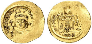 Mauricius Tiberius, 582 - 602.  Solidus zu ... 