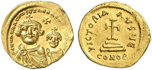 Heraclius, 610 - 641.  Solidus. Büsten von ... 