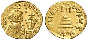 Constans II., 641 - 668.  Solidus. Büsten ... 