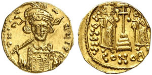Constantinus IV., 668 - 685.  Solidus. Rev. ... 