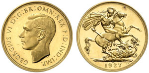 ENGLAND - George VI., 1936-1952.  2 Pounds ... 
