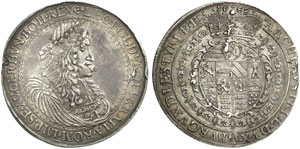 Leopold I., 1657-1705.  Breiter Doppeltaler ... 