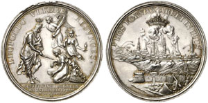 Leopold I., 1657-1705.  Silbermedaille 1686 ... 