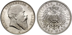 BADEN - Friedrich I., 1852-1907.  J. 33, N. ... 