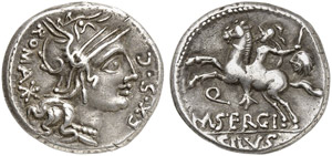 M. Sergius Silus - Denar, 116/115 v. Chr. ... 