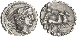 L. Procilius - Denar (Serratus), 80 v. Chr. ... 