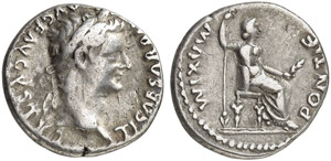 Tiberius, 14 - 37 - Denar, vom gleichen Typ. ... 