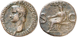 Caligula, 37 - 41 - As. Rev. Thronende ... 