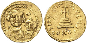 Heraclius, 610 - 641 - Solidus. Büsten von ... 