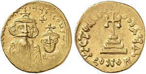 Constans II., 641 - 668 - Solidus. Büsten ... 