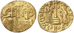 Constans II., 641 - 668 - Solidus. Büsten ... 