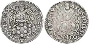 VATIKAN - Pius IV., 1559-1565 - Testone ... 
