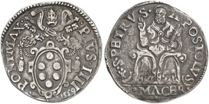 VATIKAN - Pius IV., 1559-1565 - Testone o. ... 