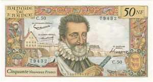AUSLAND - FRANKREICH - 50 Nouveaux Francs 7. ... 