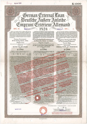 Deutsche Reichsanleihen 1924 - Lot von 13 ... 