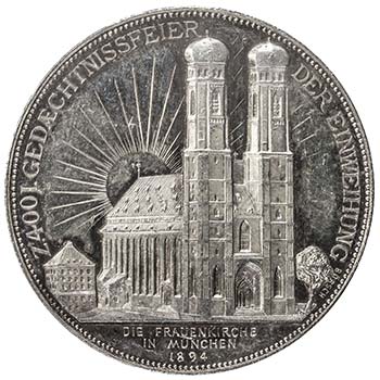 MUNICH: AR medal (29.23g), 1894, ... 