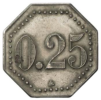 MOROCCO: 0.25 (franc) token ... 