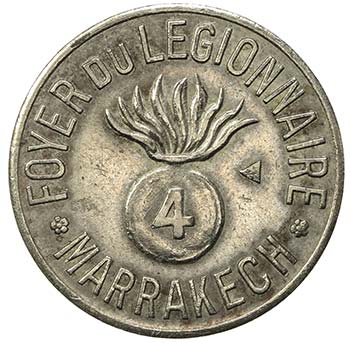 MOROCCO: 1 (franc) token (3.01g), ... 