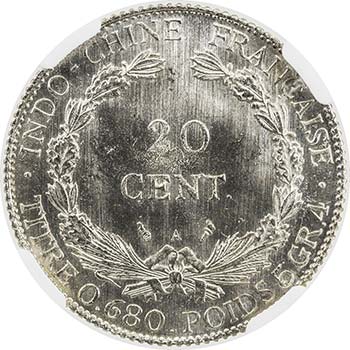 FRENCH INDOCHINA: AR 20 cents, ... 