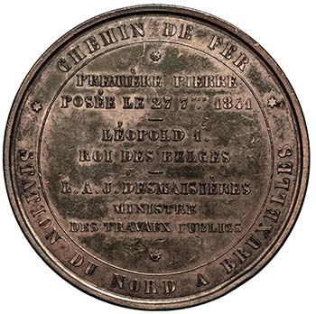 BELGIUM: AE medal, 1841, Tourneur, ... 