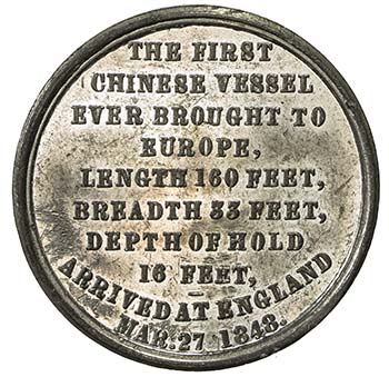 CHINA: white metal medal, 1848, ... 