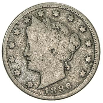 UNITED STATES: 5 cents, 1886, Very ... 
