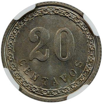 PARAGUAY: Republic, 20 centavos, ... 