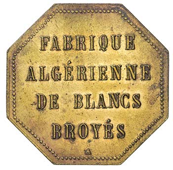 ALGERIA: brass 5 francs, ND, ... 