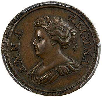GREAT BRITAIN: Anne, 1702-1714, AE ... 