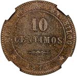 ANDORRA: Republic, AE 10 centimos, 1873, ... 