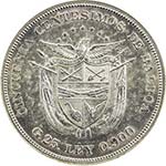 PANAMA: Republic, AR 50 centesimos, 1904, ... 
