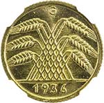 GERMANY: Third Reich, 10 pfennig, 1936-G, ... 