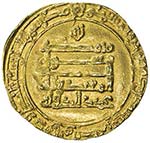ABBASID: al-Muqtadir, 908-932, AV dinar ... 