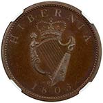 IRELAND: George III, 1760-1820, AE penny, ... 