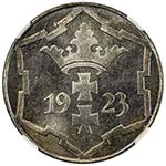 DANZIG: Free City, 10 pfennig, 1923, KM-143, ... 