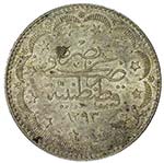 TURKEY: Murad V, 1876, AR 20 kurush, ... 