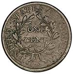 UNITED STATES: AE cent, 1807/6, VF, Draped ... 