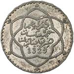 MOROCCO: al-Hafiz, 1908-1912, AR 5 dirhams, ... 
