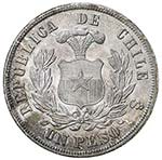 CHILE: Republic, AR peso, 1877-So, KM-142.1, ... 