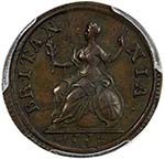 GREAT BRITAIN: Anne, 1702-1714, AE farthing, ... 