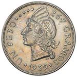 DOMINICAN REPUBLIC: Republic, AR peso, 1939, ... 