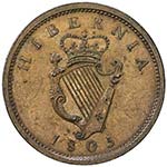 IRELAND: George III, 1760-1820, AE penny, ... 