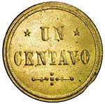 CUBA: 1 centavo token, Santiago, 1897, ... 