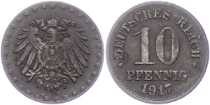 Kleinmünzen 1871-1922 10 Pfennig, ... 