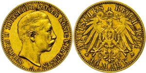Prussia 10 Mark, 1904, Wilhelm ... 