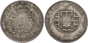 Brazil 960 Réis, 1821, Johannes ... 